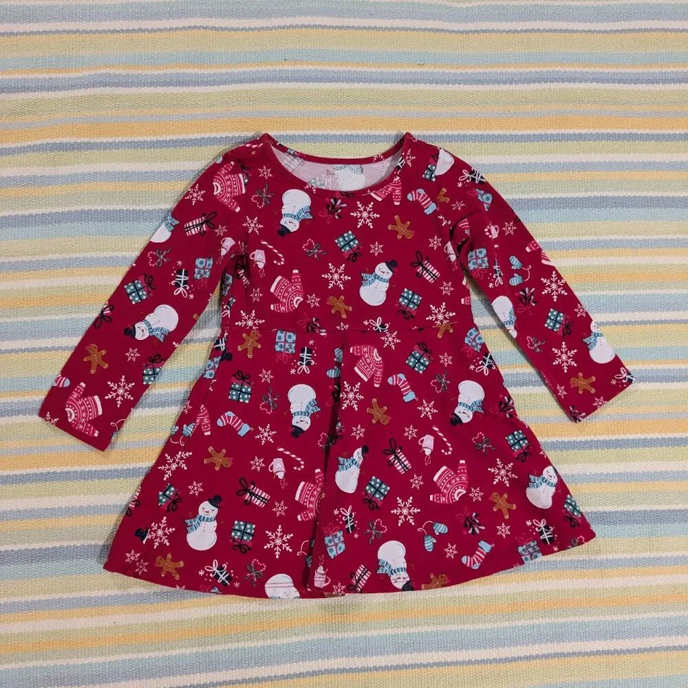 ⭐ Children's Place Holiday Christmas Knit Dress Size 3T